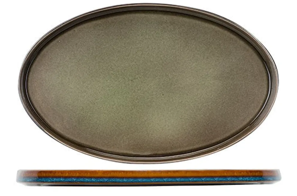 Cosy & Trendy Quintana Green Plat bord 35,5X23,5CM Ovaal - 3948036