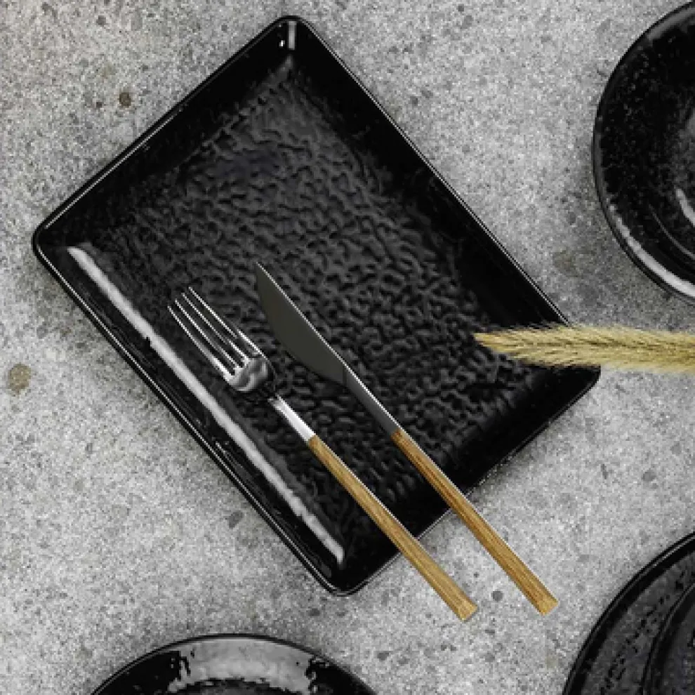 Maastricht Porselein Tahiti Bord 23 x 17 cm Zwart Porselein 533790