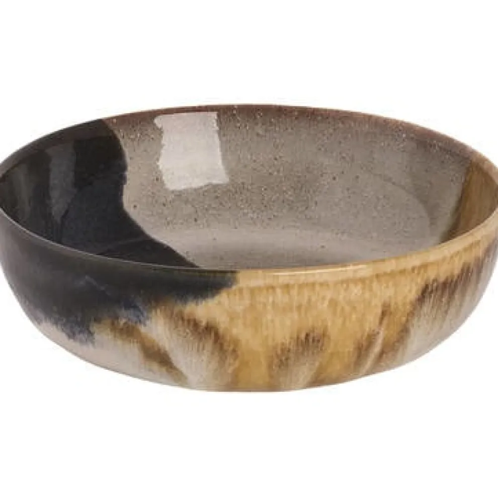 Palmer Aquarel Schaal 17,5 cm 80 cl Blauw Beige Stoneware 531822