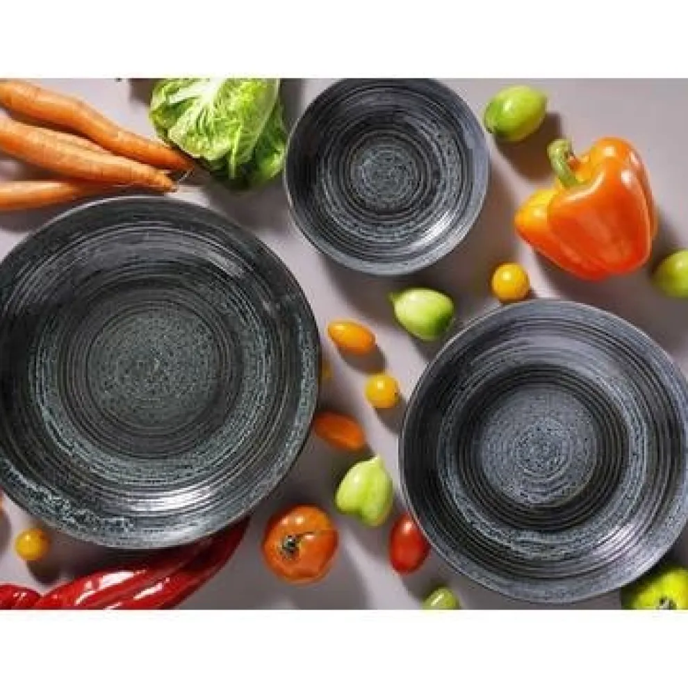 Palmer Metallic Zilver Diep bord 15cm Coupe Stoneware 532406