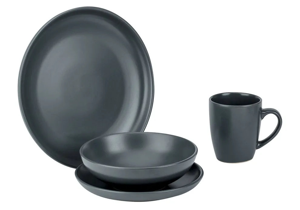 Serviesset Cosy & Trendy Viva Dark Grey 16 delig (4 personen)