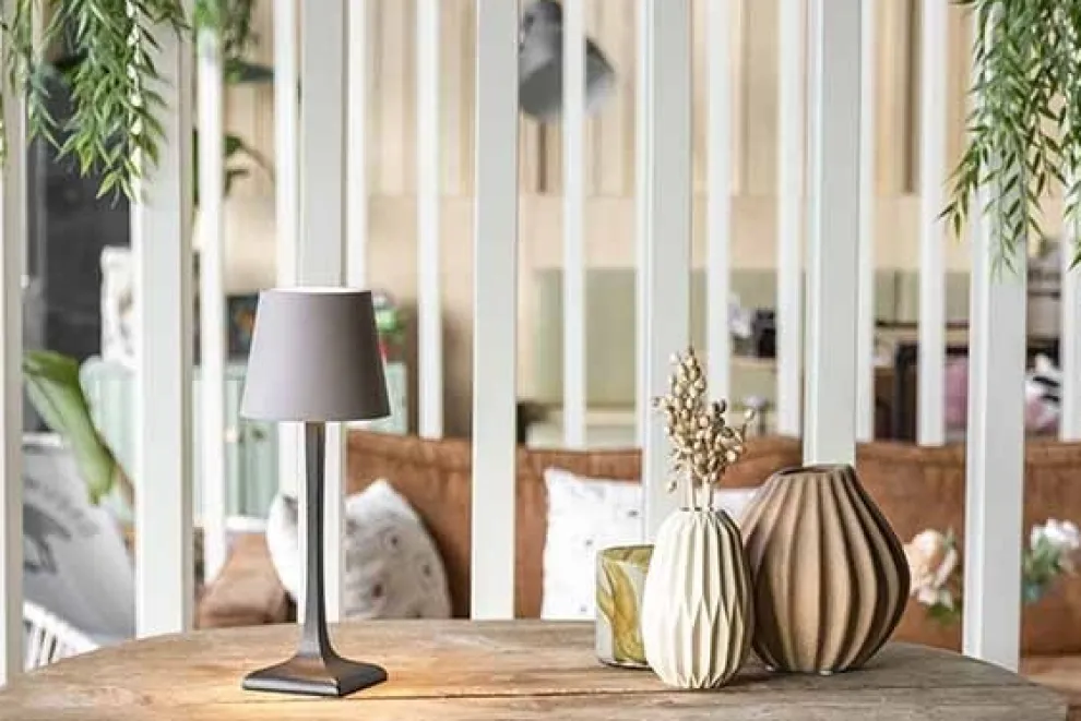 Tafellamp Securit Milano grijs-zwart LPMIBLTP