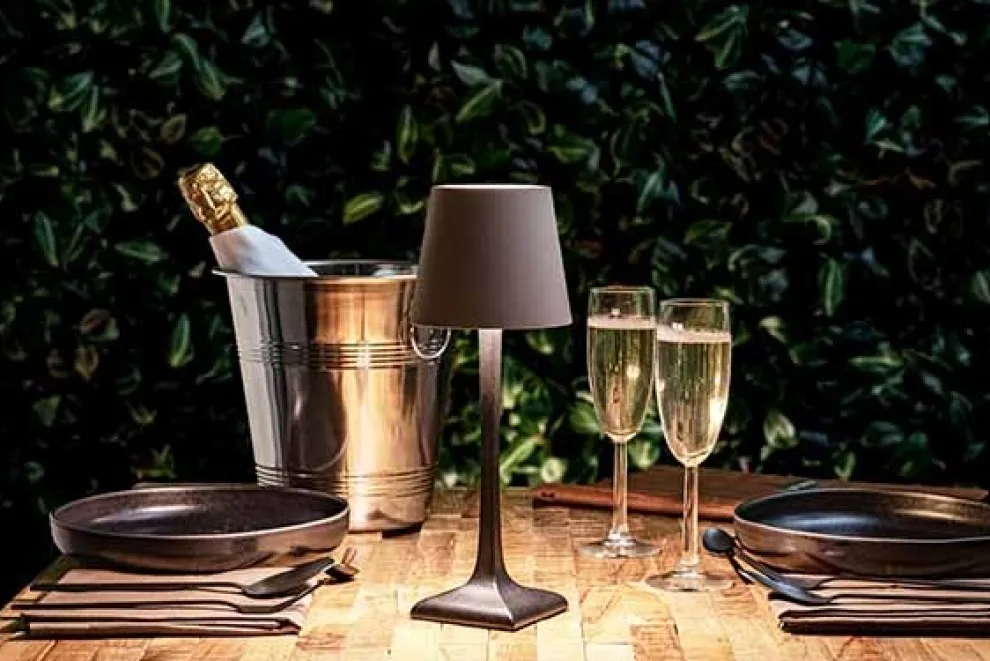 Tafellamp Securit Milano grijs-zwart LPMIBLTP